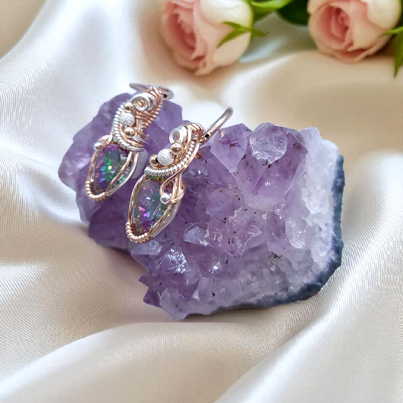 Mixed Metal Mystic Topaz Earrings