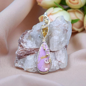 Mixed Metal Phosphosiderite/Citrine Pendant