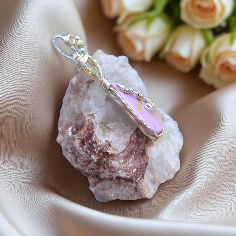 Mixed Metal Phosphosiderite/Citrine Pendant