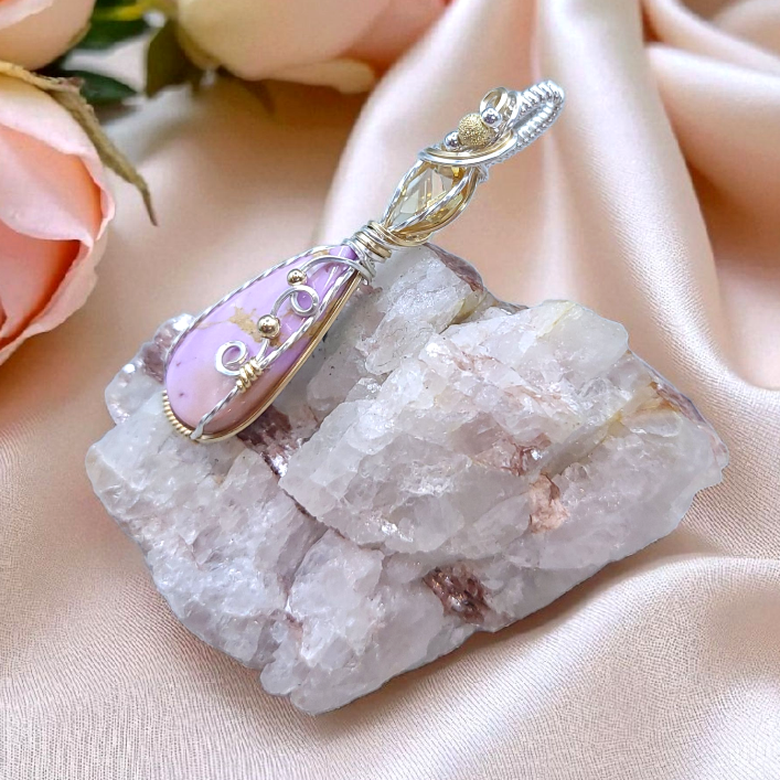 Mixed Metal Phosphosiderite/Citrine Pendant