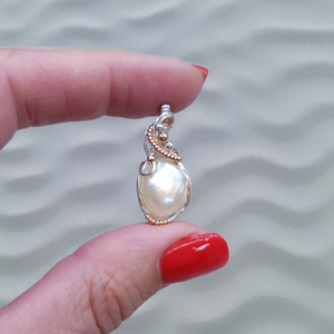Mixed Metal Fresh Water Pearl Pendant