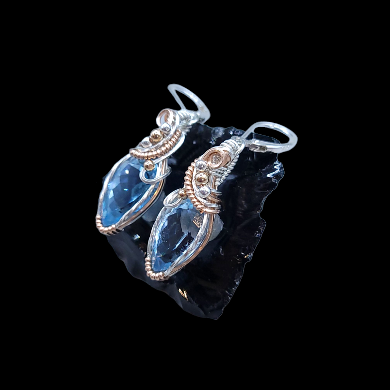 Mixed Metal Swiss Topaz Earrings