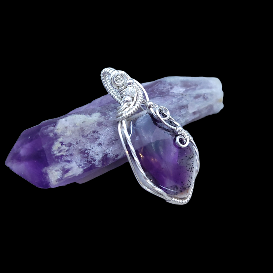 Sterling Silver Trapiche Amethyst Pendant