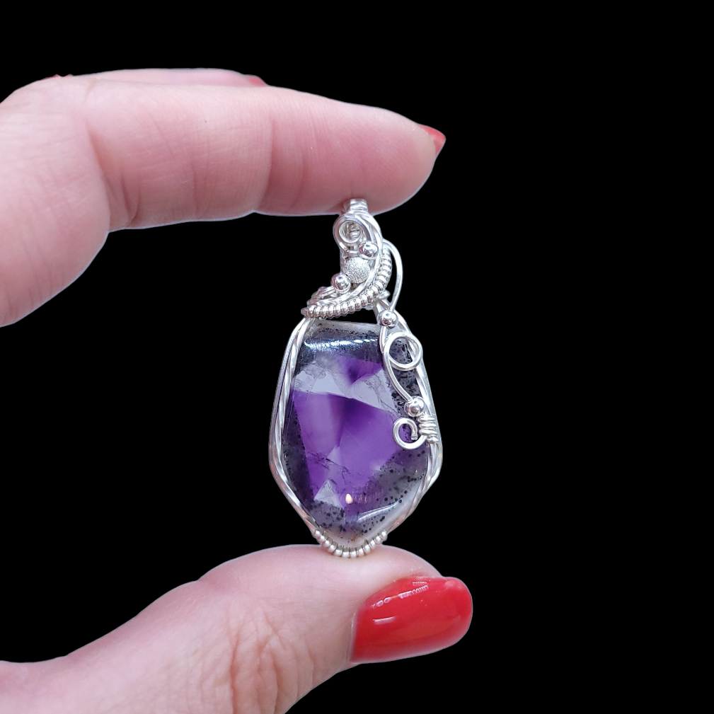 Sterling Silver Trapiche Amethyst Pendant