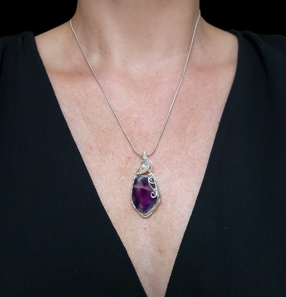 Sterling Silver Trapiche Amethyst Pendant