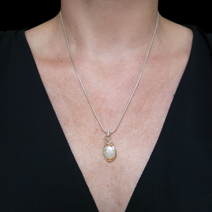 Mixed Metal Fresh Water Pearl Pendant