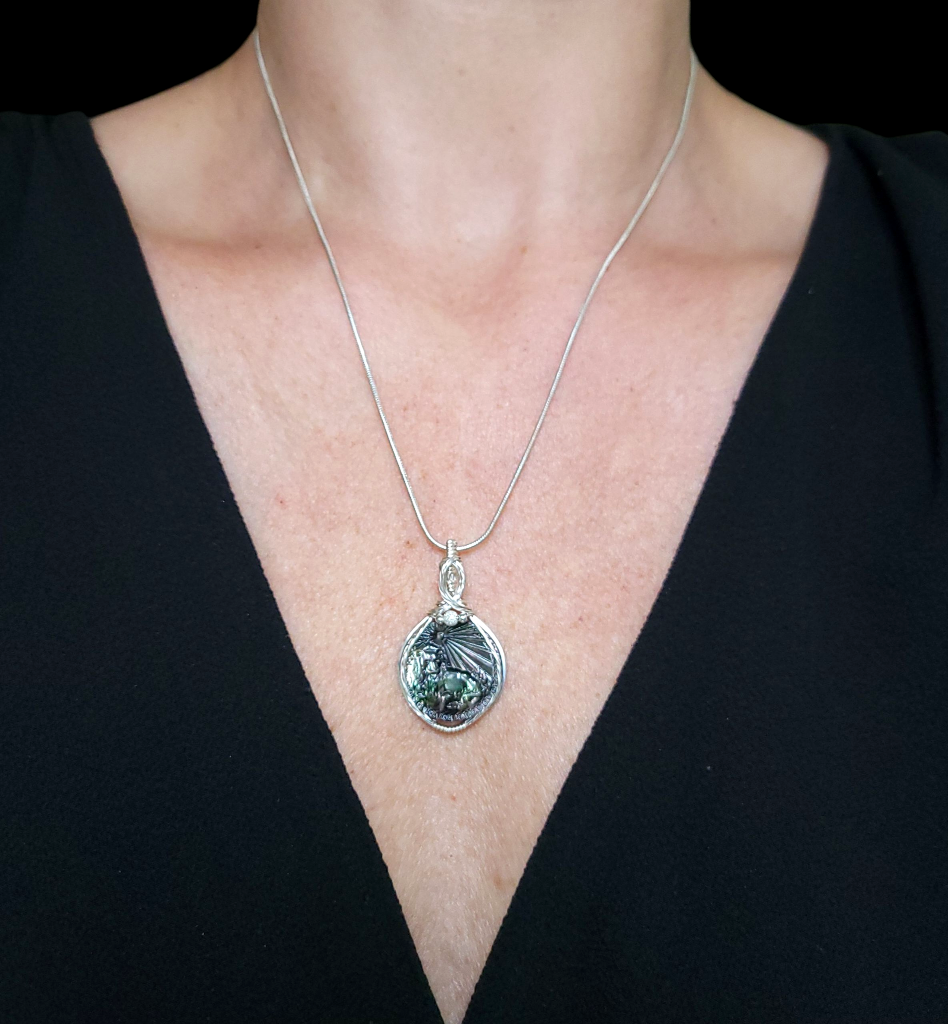 Sterling Silver Mother of Pearl Zodiac Pendant