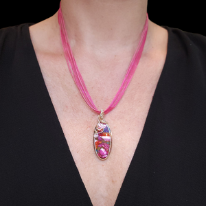 Mixed Metal Pink Spiny Oyster Turquoise Pendant