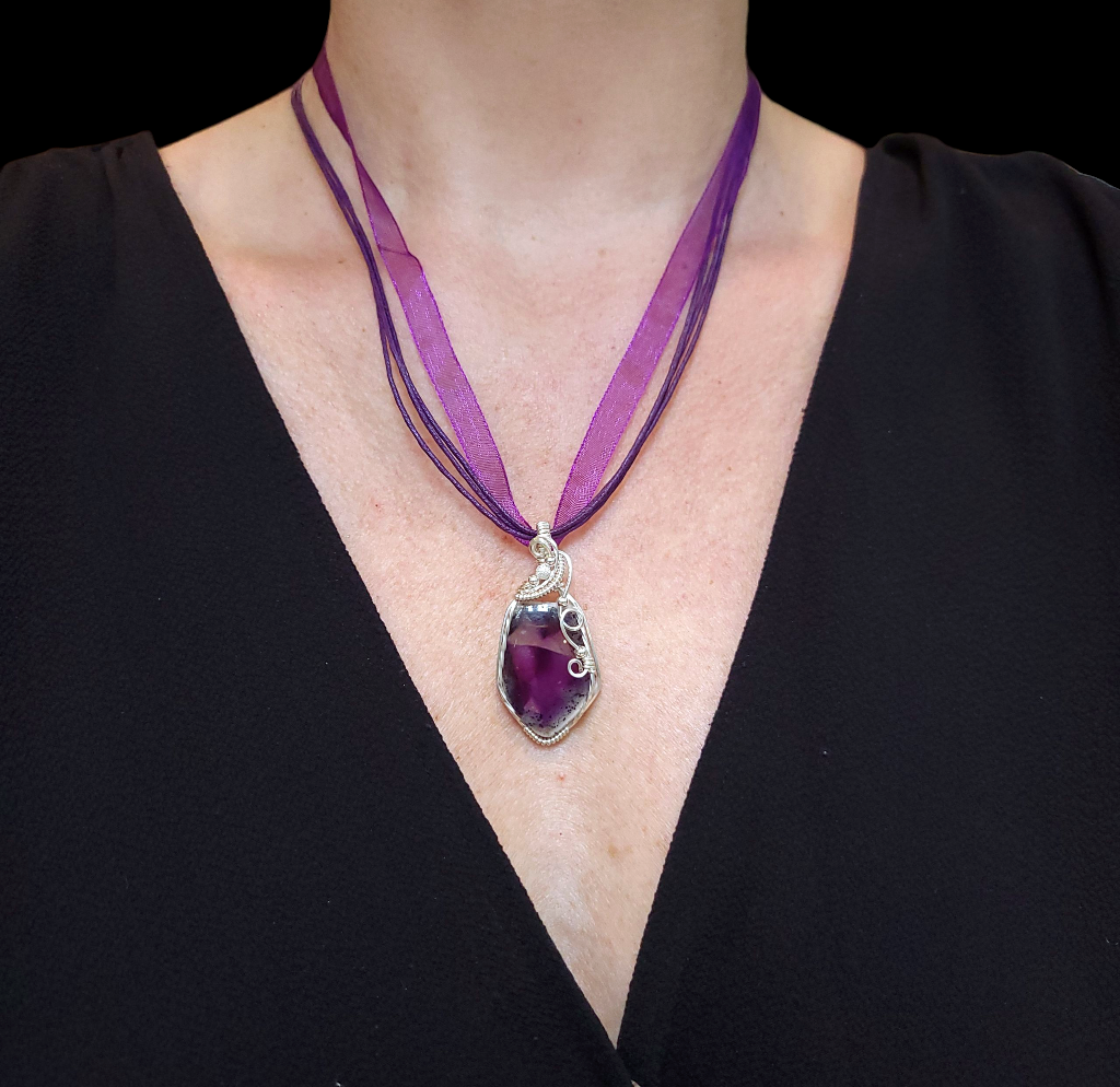 Sterling Silver Trapiche Amethyst Pendant