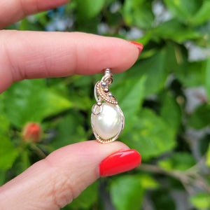 Mixed Metal Fresh Water Pearl Pendant