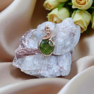 14K Rose Gold Filled Peridot Pendant