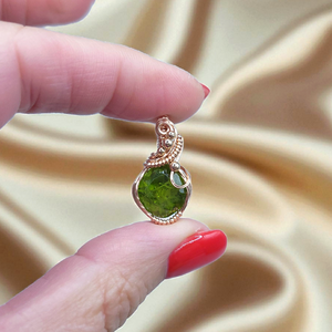 14K Rose Gold Filled Peridot Pendant