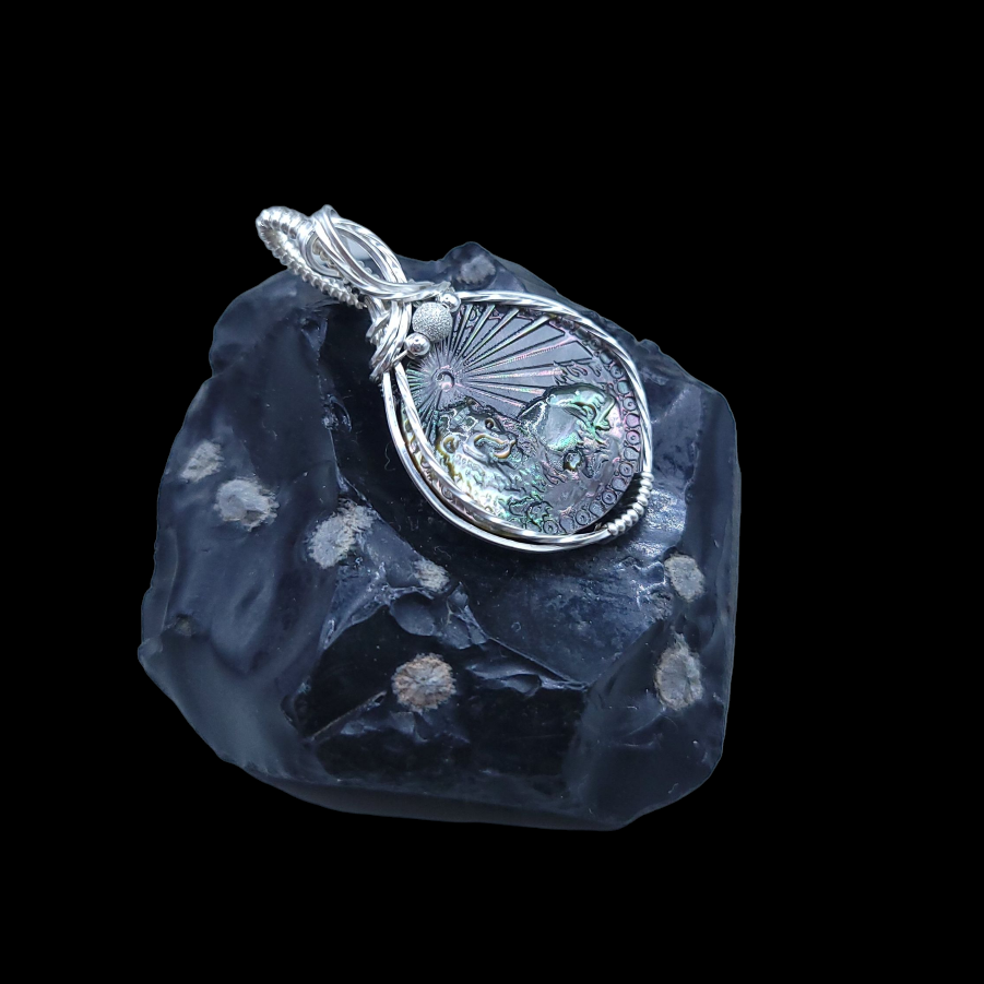 Sterling Silver Mother of Pearl Zodiac Pendant