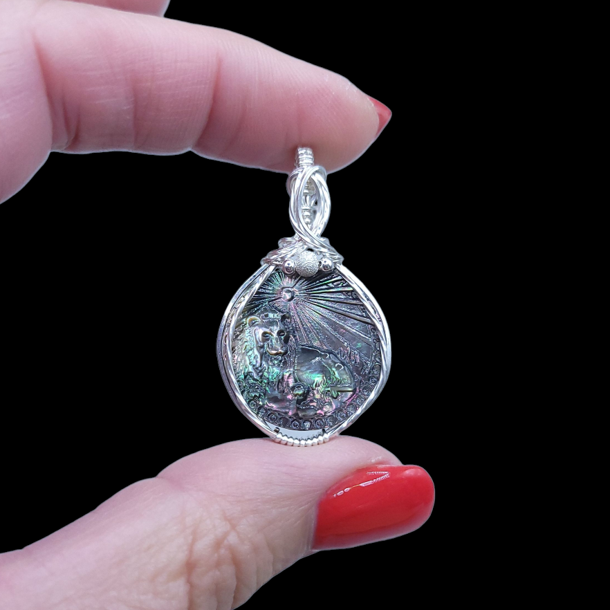 Sterling Silver Mother of Pearl Zodiac Pendant