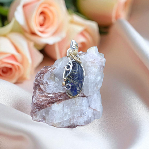 Mixed Metal Labradorite/Rutilated Quartz Doublet Pendant