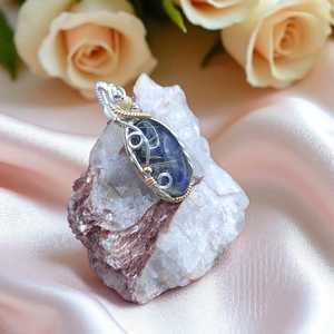 Mixed Metal Labradorite/Rutilated Quartz Doublet Pendant