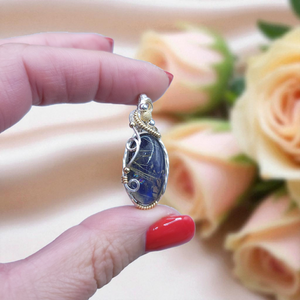 Mixed Metal Labradorite/Rutilated Quartz Doublet Pendant