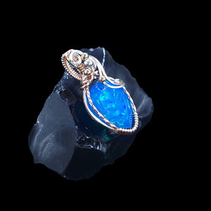 Mixed Metal Paraiba Ethiopian Welo Opal Pendant