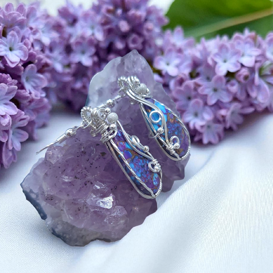 Sterling Silver Purple Mohave Kingsman Turquoise Earrings
