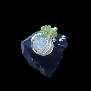 Sterling Silver AAA Pindot Ethiopian Fire Opal Pumpkin Pendant