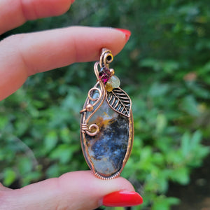 Russian Dendritic Agate Copper Fall Pendant