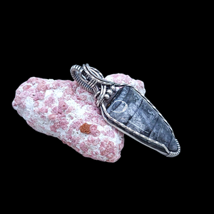 Antique Sterling Silver Orthoceras Fossil Pendant