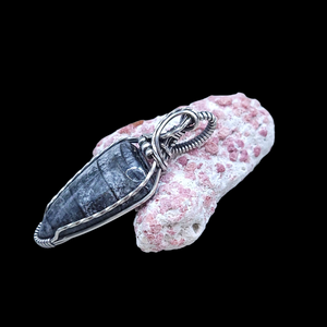Antique Sterling Silver Orthoceras Fossil Pendant