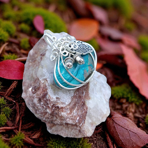 Sterling Silver Shattuckite Pumpkin Pendant