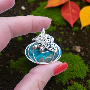 Sterling Silver Shattuckite Pumpkin Pendant