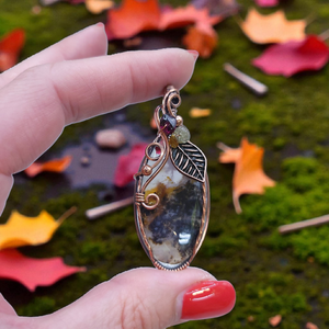 Russian Dendritic Agate Copper Fall Pendant