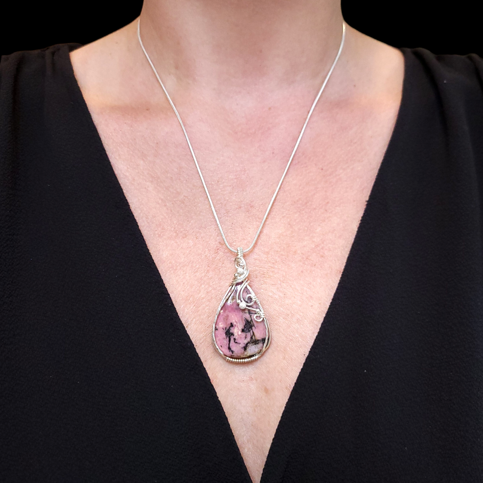 Sterling Silver Rhondonite Pendant