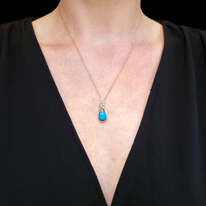 Mixed Metal Paraiba Blue Ethiopian Opal Pendant