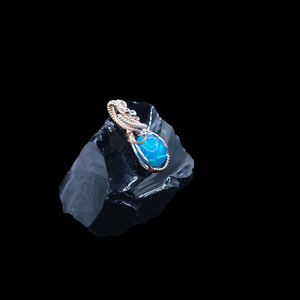 Mixed Metal Paraiba Blue Ethiopian Opal Pendant