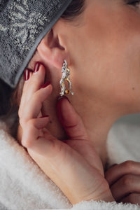 Sterling Silver Citrine Keum-Boo Earrings