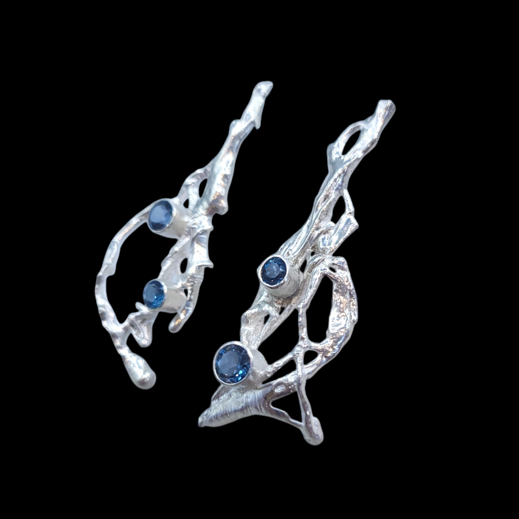 Sterling Silver London Blue Topaz Earrings