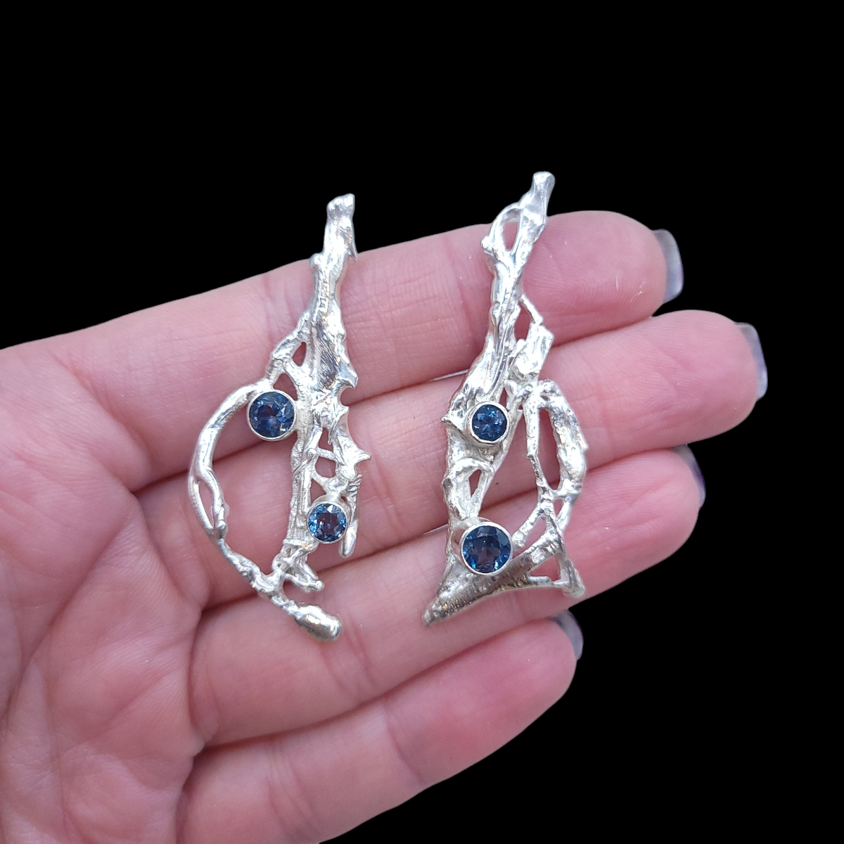 Sterling Silver London Blue Topaz Earrings