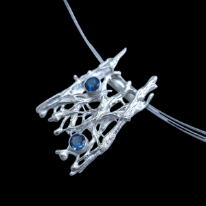 Antique Sterling London Blue Topaz Pendant