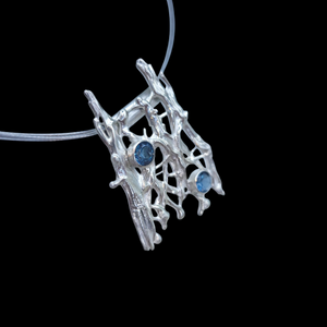 Antique Sterling London Blue Topaz Pendant