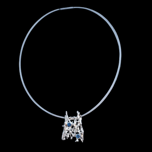 Antique Sterling London Blue Topaz Pendant
