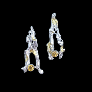 Sterling Silver Citrine Keum-Boo Earrings