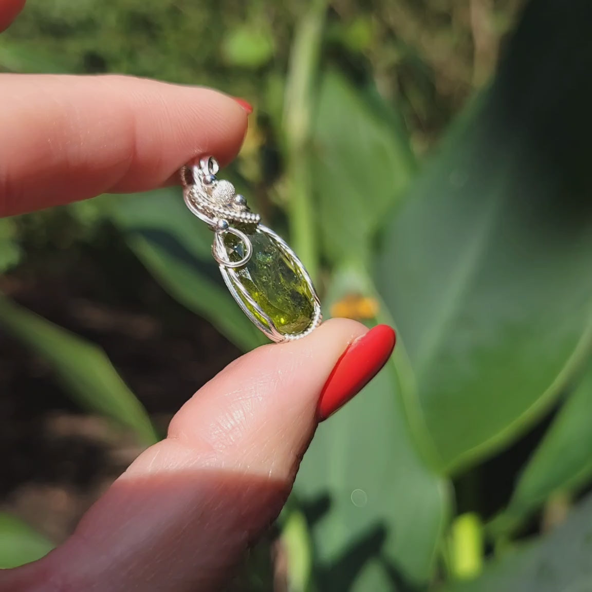 Sterling Silver Peridot Pendant