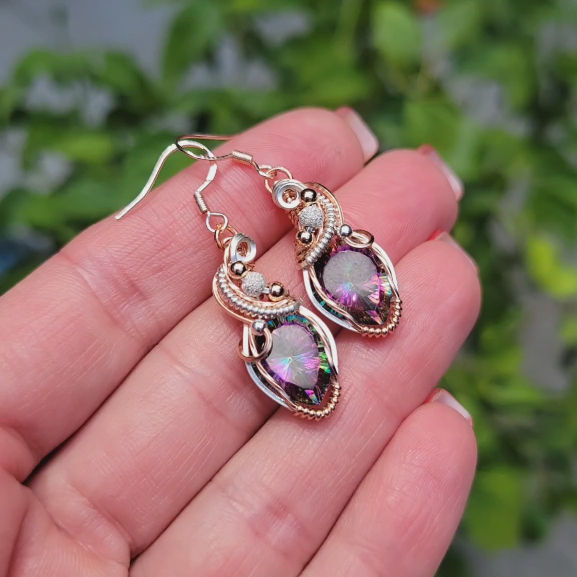 Mixed Metal Mystic Topaz Earrings