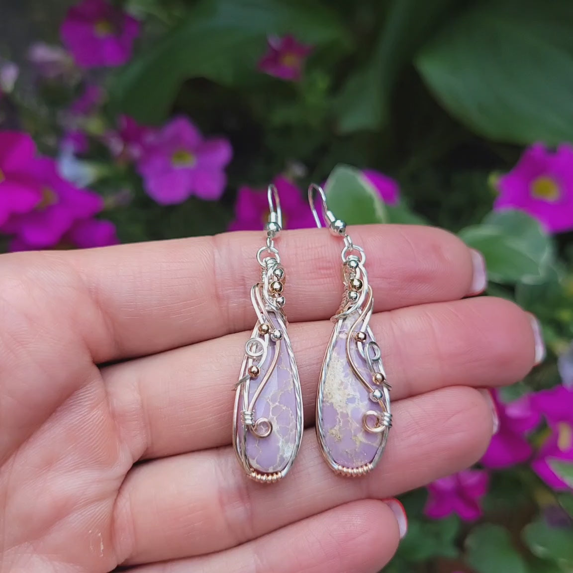 Mixed Metal Phosphosiderite Earrings