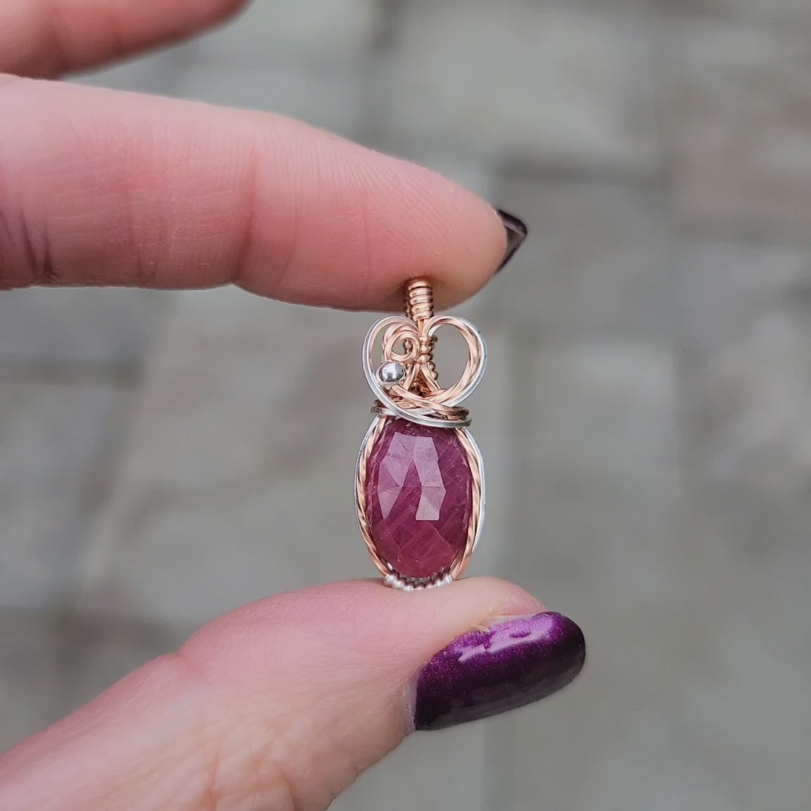 Mixed Metal Ruby Pendant