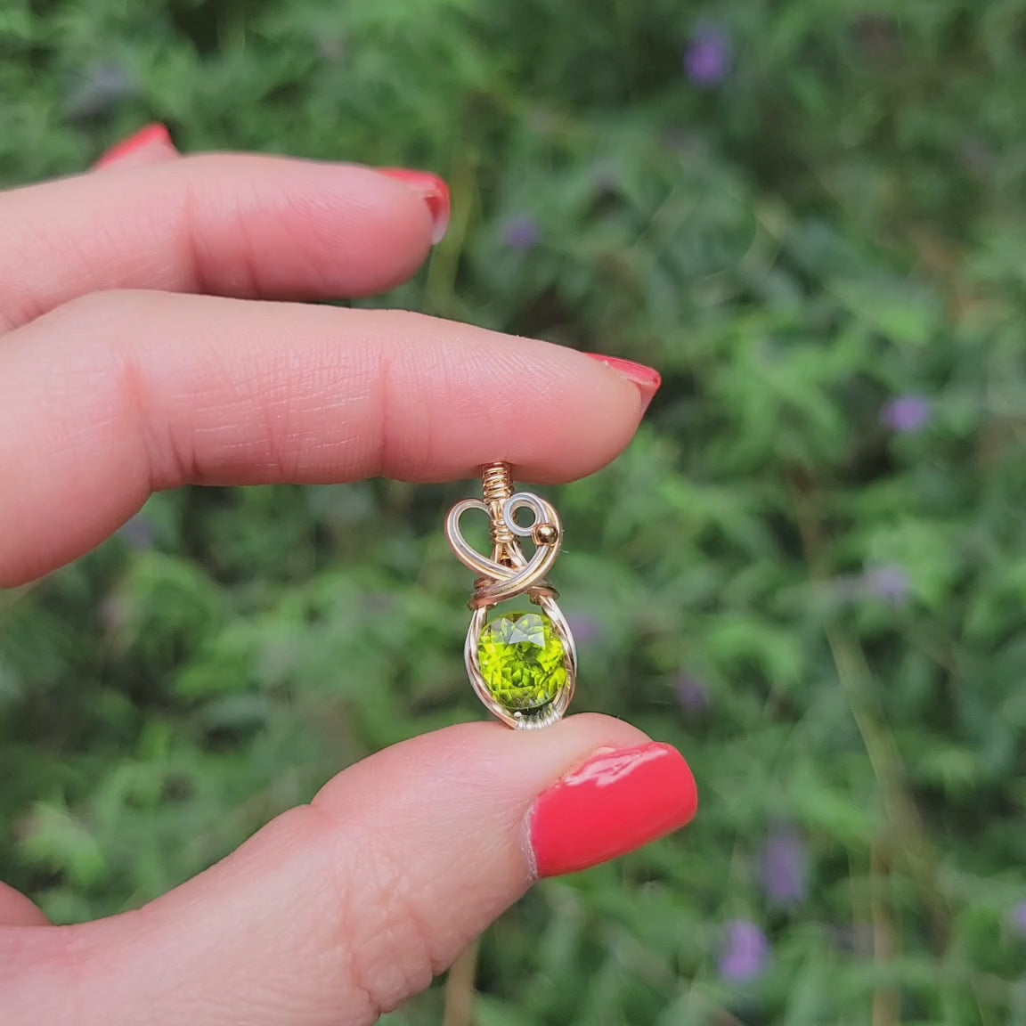 Mixed Metal Peridot Pendant