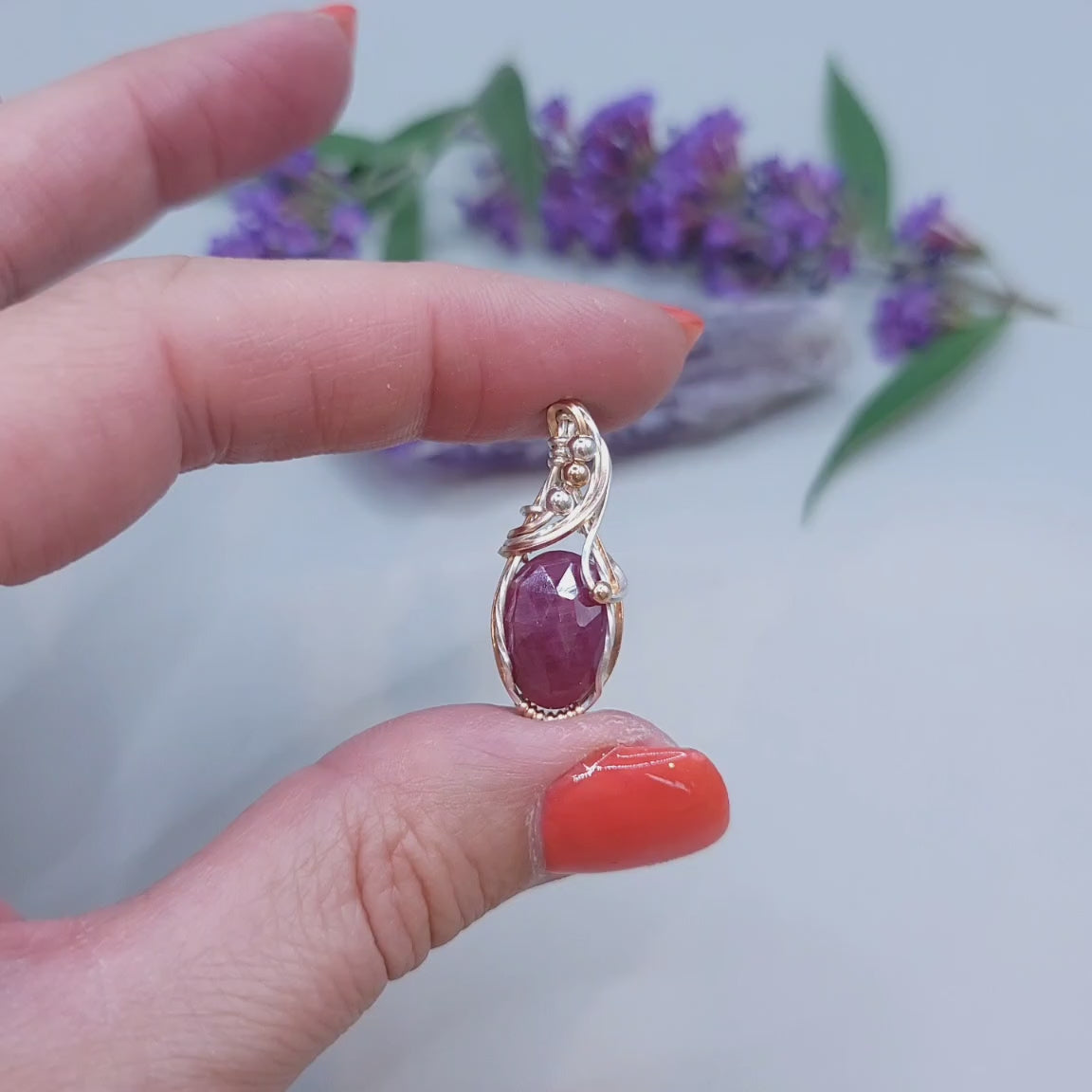 Mixed Metal Ruby Pendant