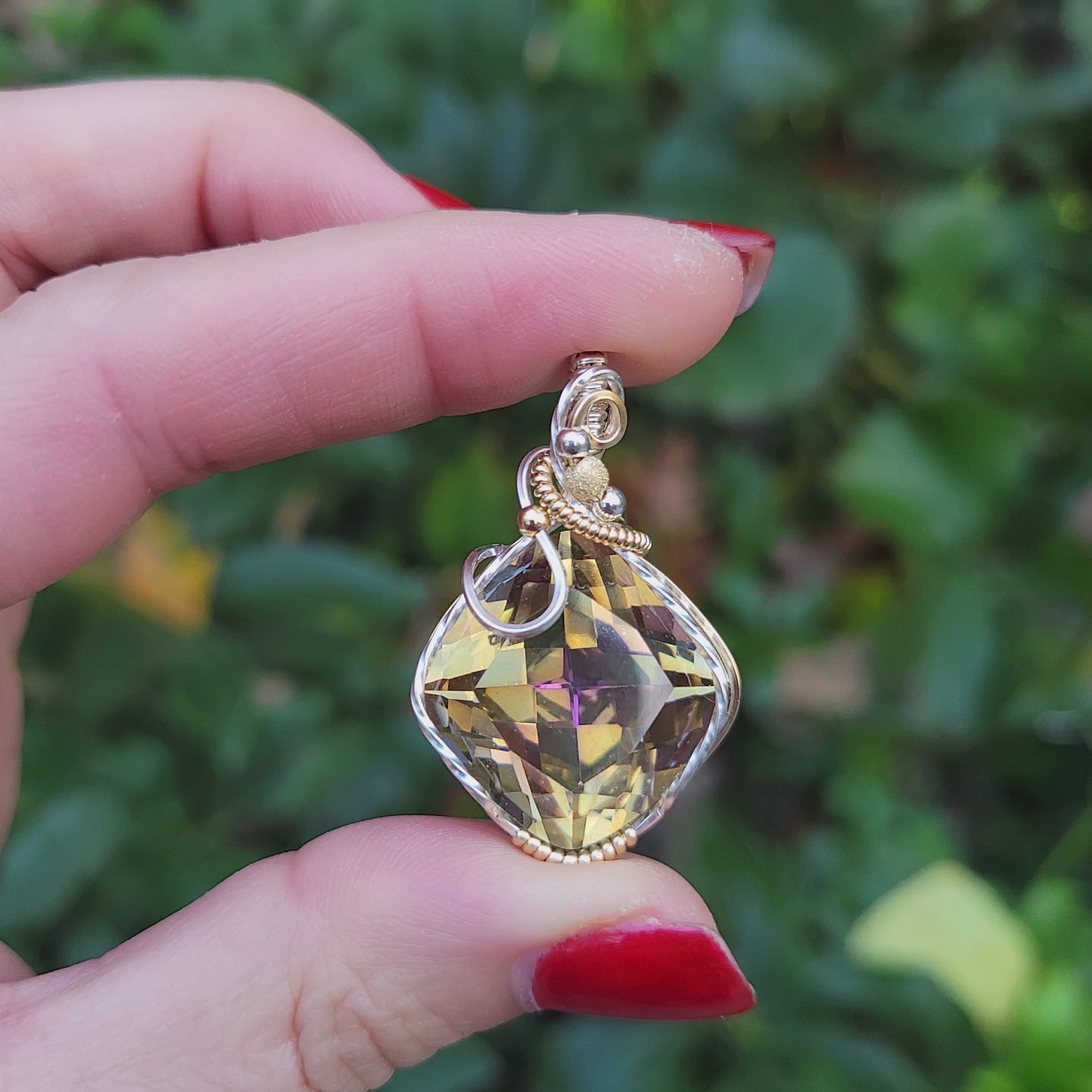 Mixed Metal Mystic Topaz Pendant