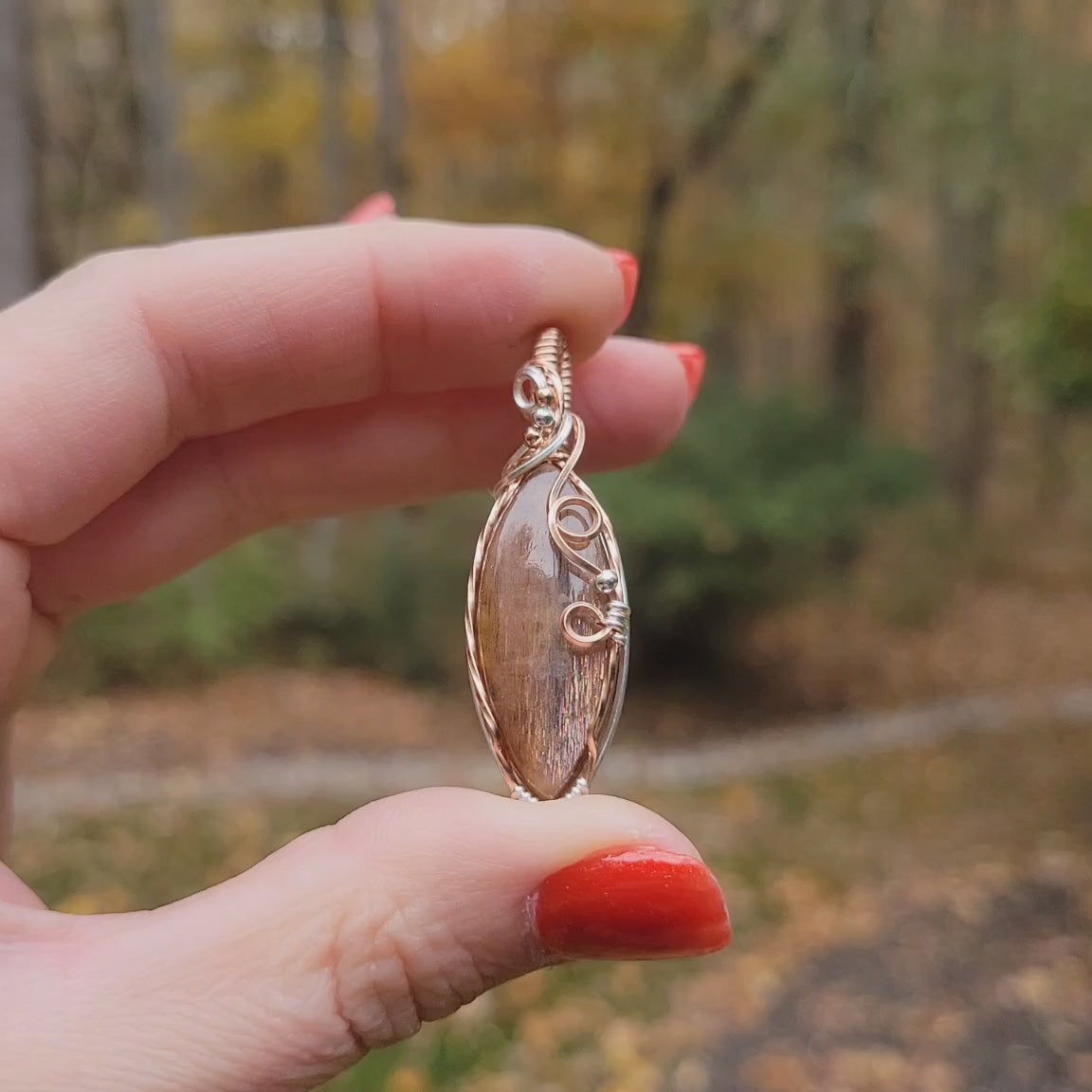 Mixed Metal Meteor Shower Rainbow Lattice Sunstone Pendant