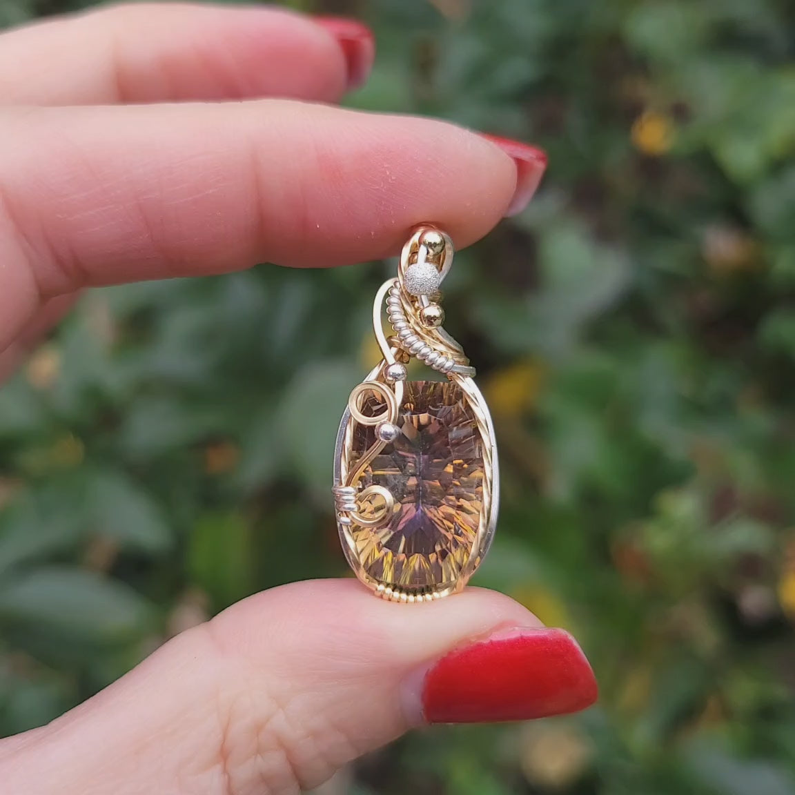 Mixed Metal Mystic Topaz Pendant