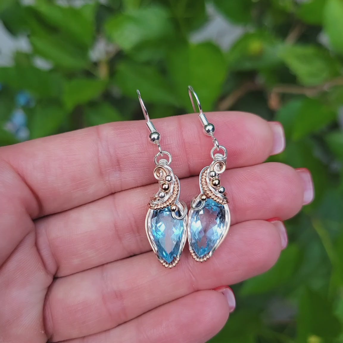 Mixed Metal Swiss Topaz Earrings